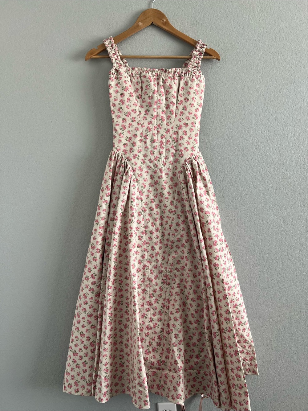 NWT HOUSE OF CB DOROTHY - White Rosebud Print Cotton Midi Sundress Size XS - Picture 11 of 13
